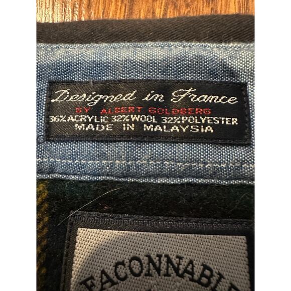 Faconnable Men’s Vintage Wool Blend Plaid Collared Pullover Sweater Blue Large - Picture 6 of 11